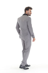 Medium gray three-piece shawl lapel tuxedo view 3