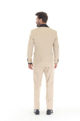 Tan three-piece shawl lapel tuxedo view 2