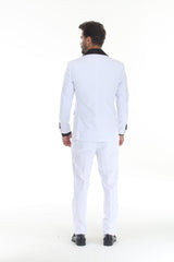 White three-piece shawl lapel tuxedo - view 3