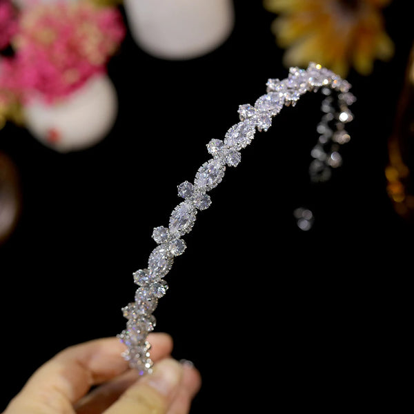 Elegant Hand-made Bridal Head Band Swarovski crystals- Dianna