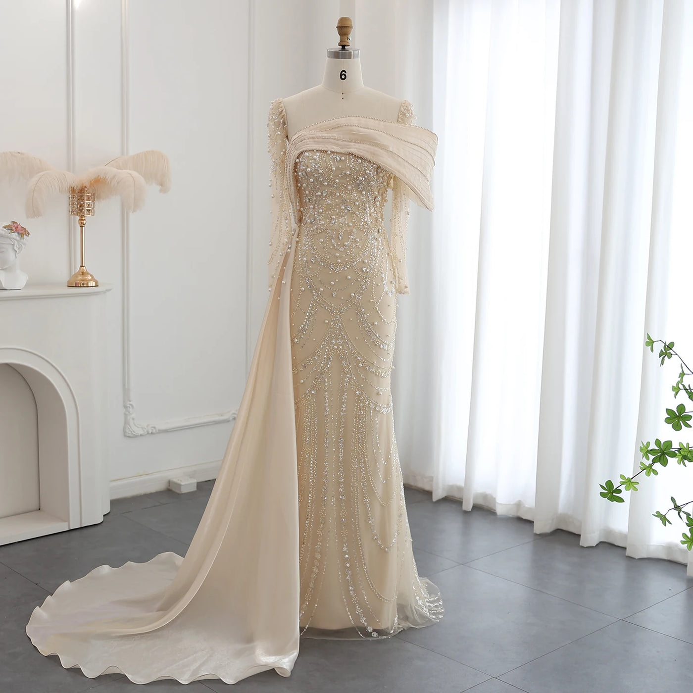 New High Fashion Luxurious Hand Beaded Evening dress – Sandra's Bridal  Collection