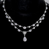 Pear shaped Crystal Necklace and Earring Bridal Set