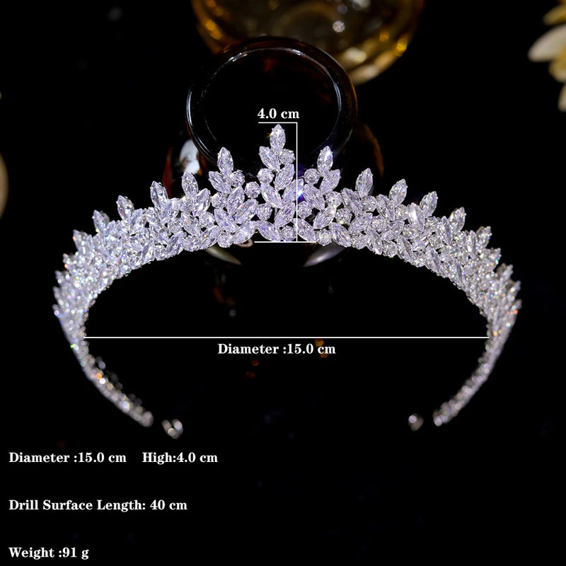 Beautiful Hand-made Swarovski Crystal Bridal Crown- Hope