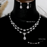 Pear shaped Crystal Necklace and Earring Bridal Set