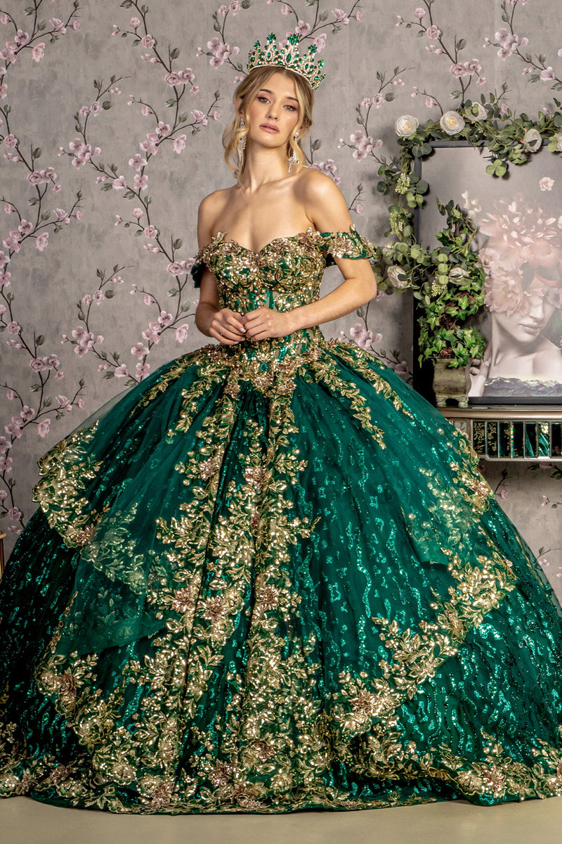 Metallic Embroidery Sheer Bodice Jewel Mesh Ball Gown XS Metallic Embroidery Sheer Bodice Jewel Mesh Ball Gown XS