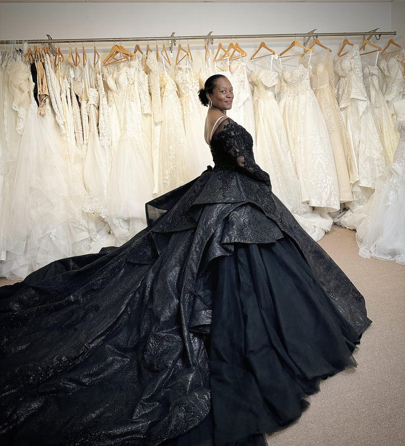 Exclusive Black Custom Wedding Dress Sandra's Bridal Collection Exclusive Black Custom Wedding Dress Sandra's Bridal Collection