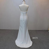 Beautiful Strapless Crepe / Satin Mermaid Wedding Dress with Corset Back. #A0171