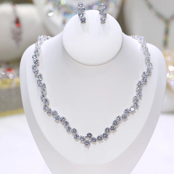 Swarovski Staggered Crystal Necklace and Earring Set