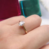 New Handmade Oval Rings 14K Yellow Gold 1.5CT 1.0CT Moissanite Engagement Rings -Fine Jewelry