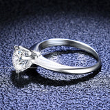 Sterling Silver Wedding Ring 6 Prong 0.5CT 1CT 2CT Moissanite Diamond Engagement Ring