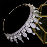 Swarovski Crystal Pearl Crown Crystal Tiara Wedding Bridal