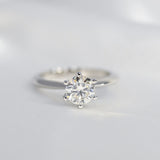 1 Carat D Color Moissanite Wedding Ring Top Quality 18K White Gold