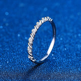 Moissanite Twisted Eternity Sterling Silver Stackable Ring
