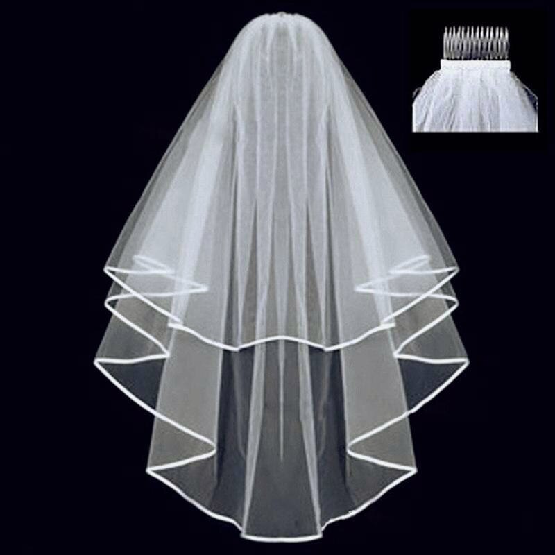 Wedding Veil Two Layer 75cm Comb Veil for Bride Wedding Accessories