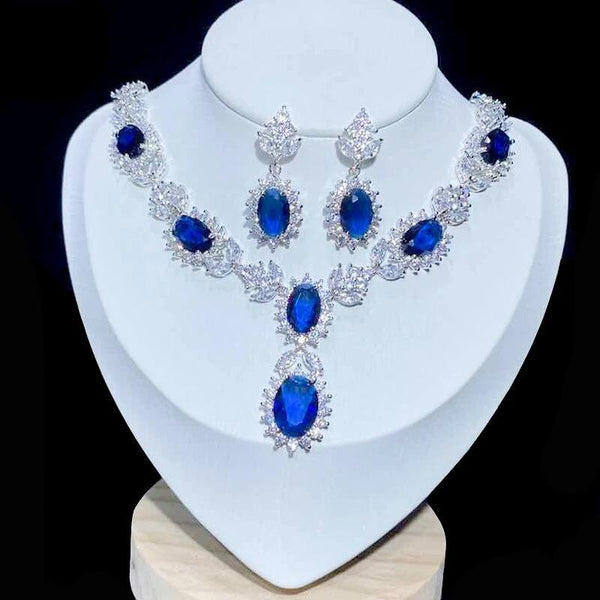 Luxury Royal Blue Crystal Set