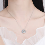 0.5CT VVS1 Brilliant Moissanite Diamond Sunflower Necklace
