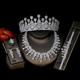 Swarovski 5 Pieces Bridal Jewelry Set Bridal Crown Luxury - Dubai Nigeria