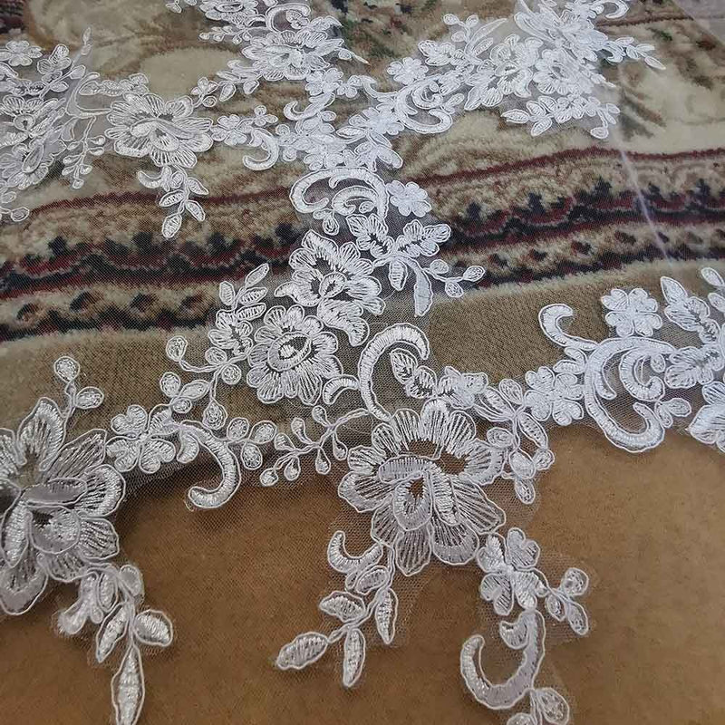 New Arrival Cathedral Lace Appliques 2 Layers Wedding Veil