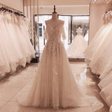 3D Flower Crystal Wedding Gown
