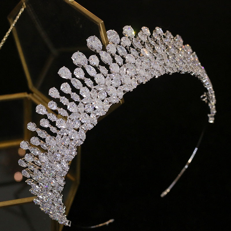 Swarovski Crystal Crown Tiara Tear Drop Style