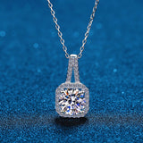 0.5-2CT Moissanite Pendant Necklace D Color Ideal Cut Diamond Necklace