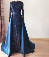 Elegant One Shoulder Evening Gown with Detachable Skirt