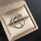 Sterling Silver Sparkling 8*14mm Topaz High Carbon Diamond Wedding Rings