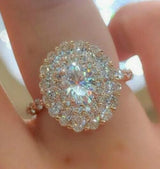 18K Rose Gold 3 Carats Gemstone Wedding Luxury Jewelry