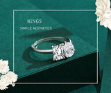 Sterling Silver Square And Drop Shape Ring For Luxury Wedding