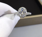 18K White Gold Plated Brilliant Cut 2 Carat Diamond Test Pass/  D Color Moissanite Ring - Fine Jewelry