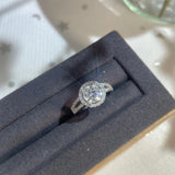 1 CT -100% GRA Moissanite Halo Engagement Wedding Ring With Side Stone-Fine Jewelry