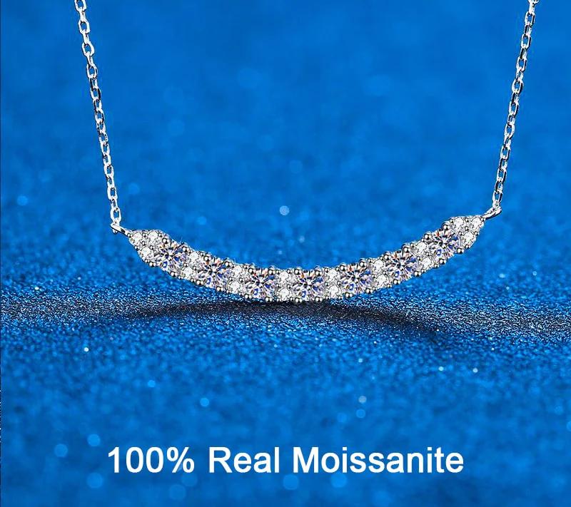 100% Real Moissanite Necklace 0.7 ct Brilliant cut