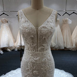 Sexy Deep Vneck Wedding Dress with long train (Limited Time Only)