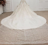 Champagne (Handmade Flowers) Sequins Wedding Dresses 2020