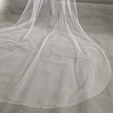 1 Tier Cathedral Wedding Veil with Crystal Cut Edge