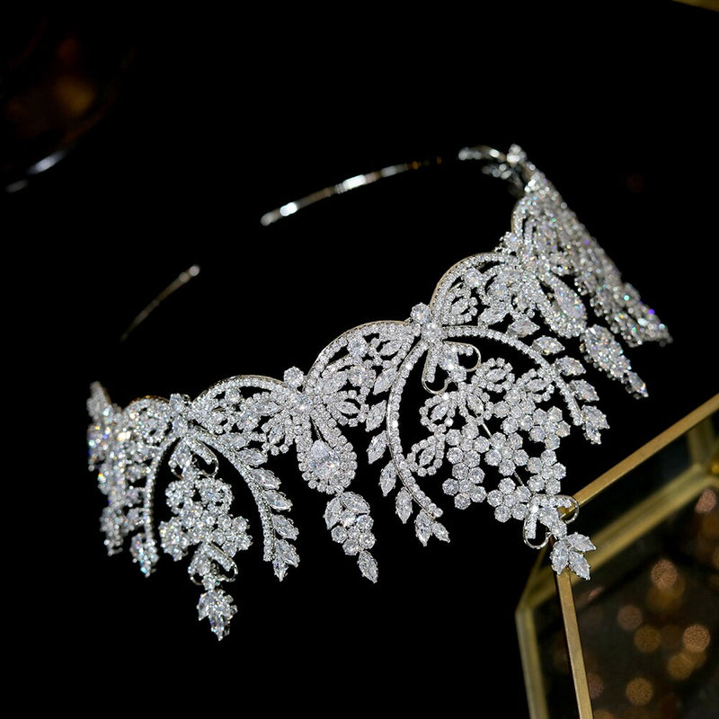 Swarovski Crystal Wedding Crown Tiara- Jessie