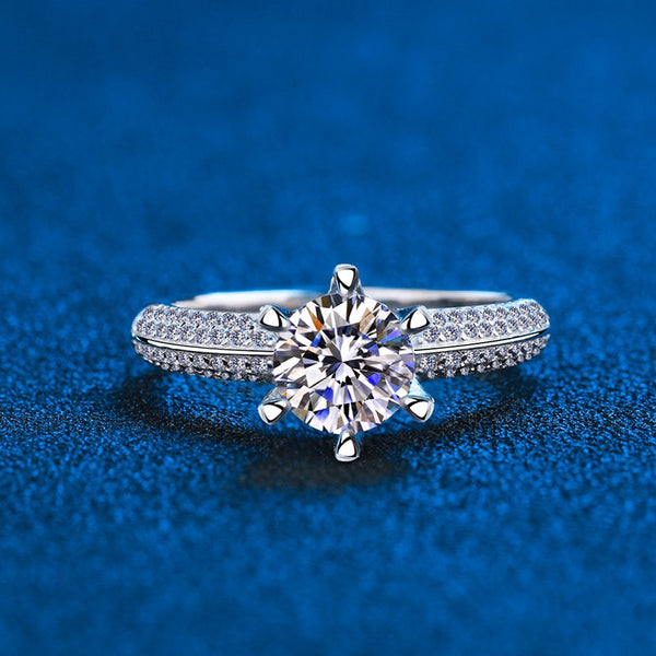 2 Carat Certified D Color Moissanite Engagement Ring