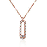 Elegant & Contemporary Moissanite Pendant Necklace in 18K Rose Gold Plating