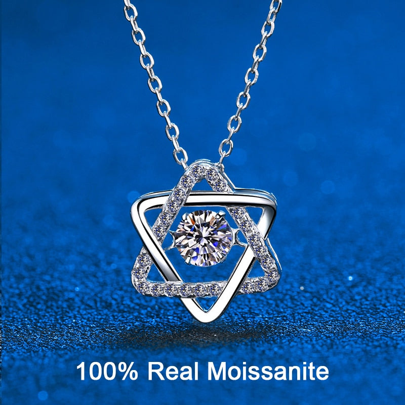 Sterling Silver with 0.5ct Moissanite Diamond Necklace Gift Box.