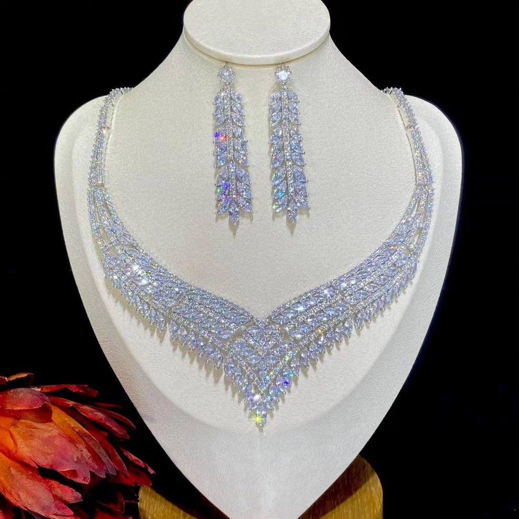 Chunky bridal necklace set - Handmade jewelry