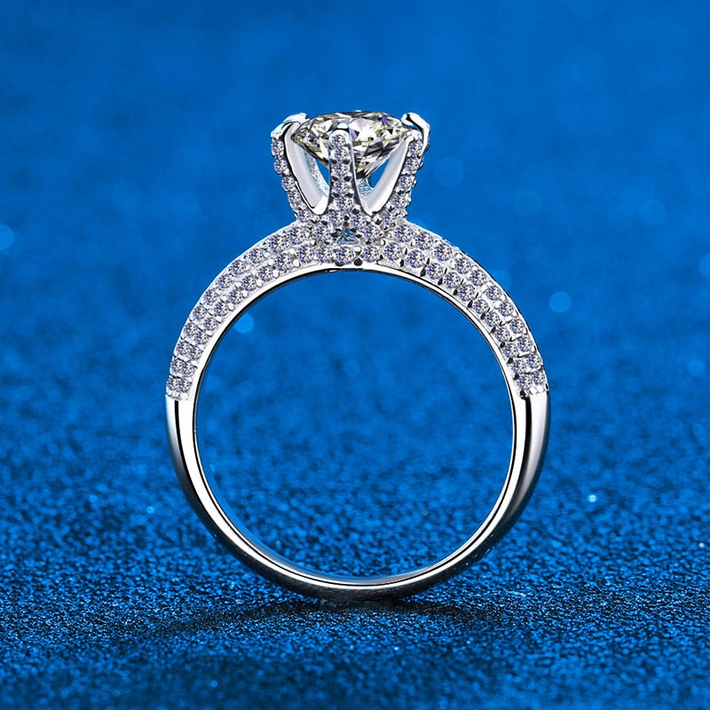 2 Carat Certified D Color Moissanite Engagement Ring