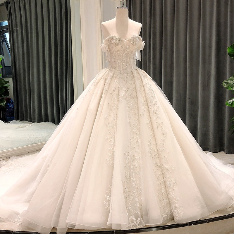 New Arrival 2021 off shoulder bridal dress