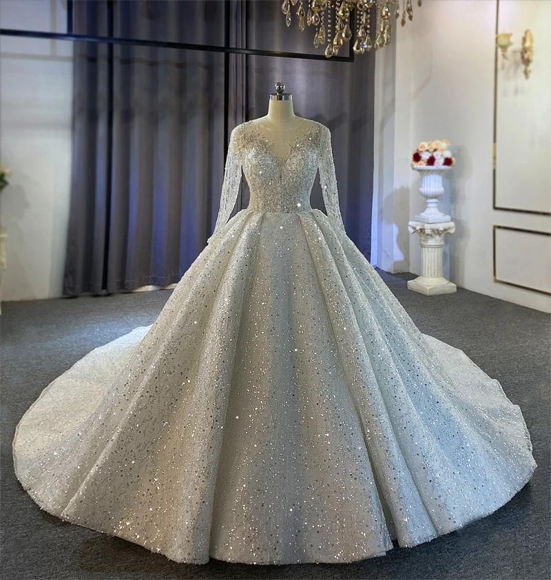 2021 New luxury full beading bridal dress