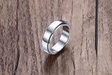 Men's Personalized Spinner Ring 6mm Stainless Steel Rotatable Wedding Band Custom Name/Date/Initial