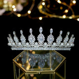 Swarovski Crystal Pearl Crown Crystal Tiara Wedding Bridal