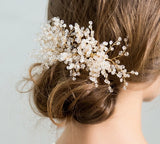 Luxury Gold Bridal Hair piece with crystals and beads/hair Pin.