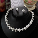 Swarovski Pearly Crystal Luxury Womens Necklace and Earrings