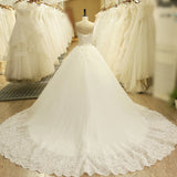 Charming Sweetheart Applique Lace Vintage Bridal Wedding Dress