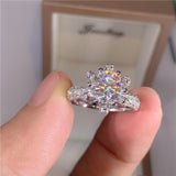 Certified 5 Carat Diamond Engagement Ring Moissanite Wedding Band AU750 D Color VVS1