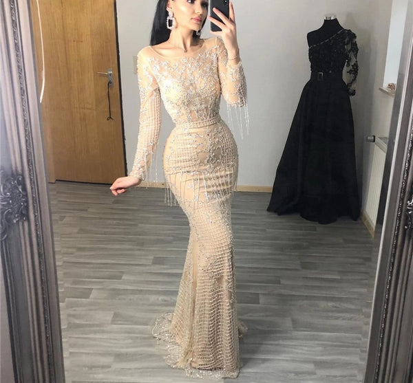 Luxury Tassel Beading Long  Dress / Plus Size available